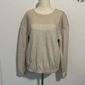 REI Coop Beige Quilted Fleece Pullover Sweatshirt Size Small